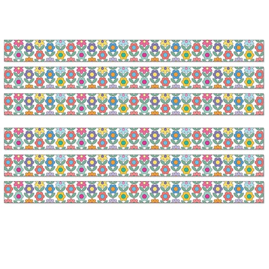 Carson Dellosa® Retro Remix Flowers Straight Borders Sets, 6ct.